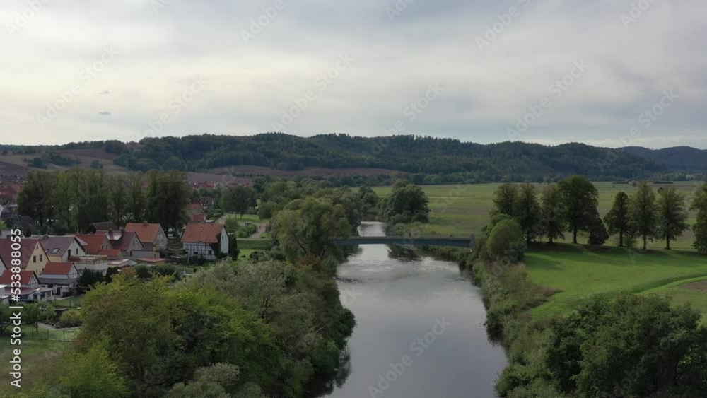 The Werra River between Hesse and Thuringia at Lauchröden The Werra River between Hesse and Thuringia at Lauchröden