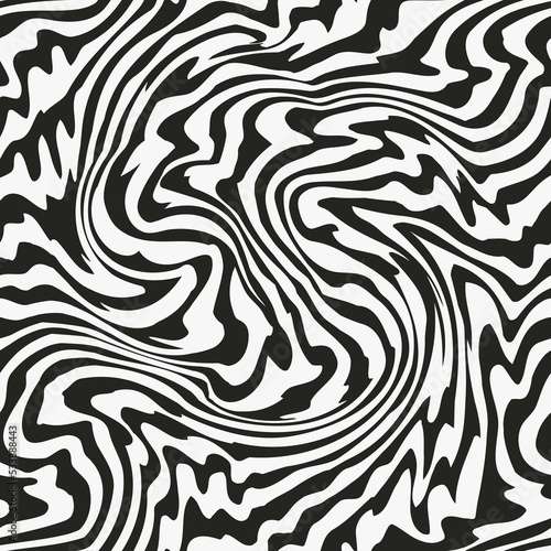 Monochrome psychedelic curved lines. Seamless texture