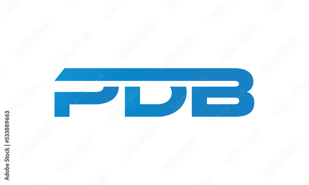 PDB monogram linked letters, creative typography logo icon PDB monogram linked letters, creative typography logo icon