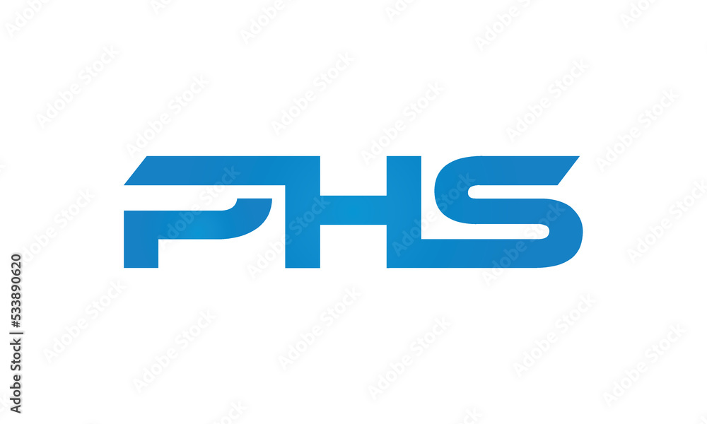 PHS monogram linked letters, creative typography logo icon PHS monogram linked letters, creative typography logo icon