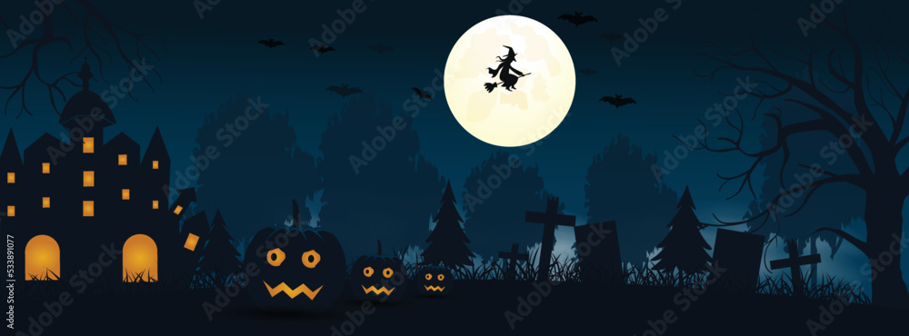 Gradient halloween social media Facebook cover template 11