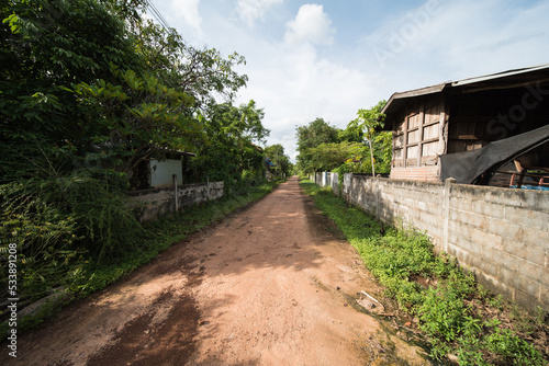 typical small village in isaan thailand, in udon thani province.