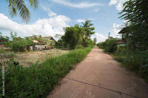 typical small village in isaan thailand, in udon thani province.
