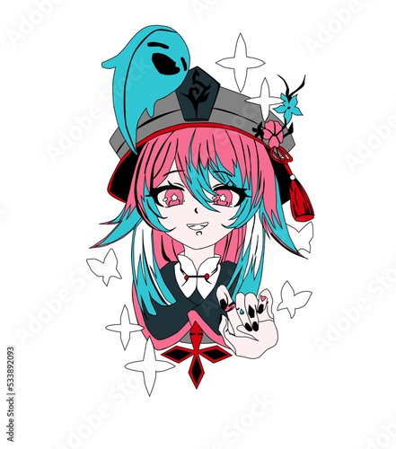 The cute girl with hat captain