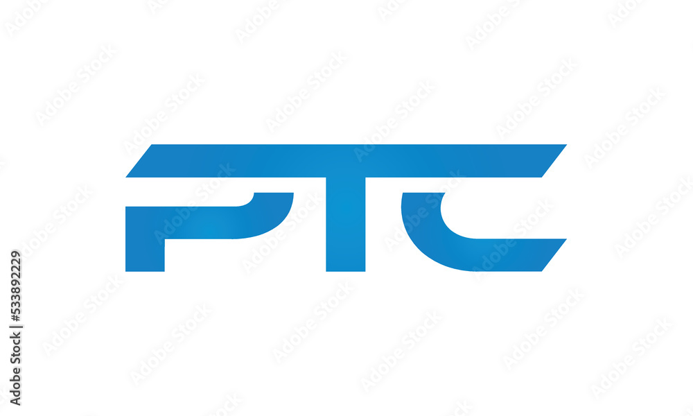 PTC monogram linked letters, creative typography logo icon PTC monogram linked letters, creative typography logo icon