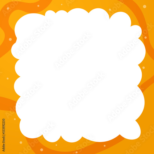 cartoon and child theme bright orange abstract square frame