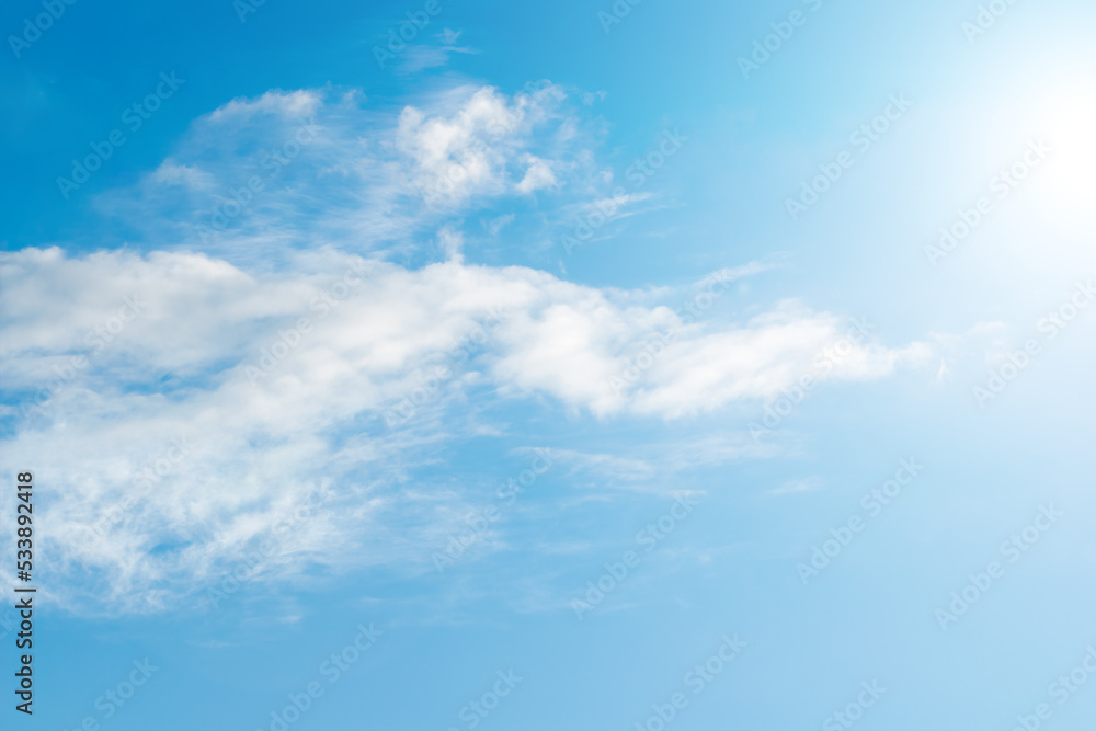 Gentle white cloud in the bright sky