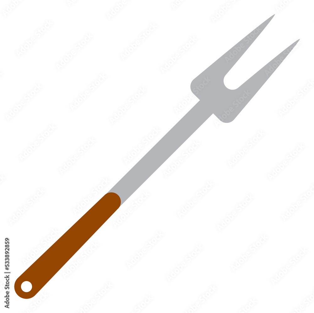 Grill fork icon. Cooking metal tool. Kitchen utensil Grill fork icon. Cooking metal tool. Kitchen utensil
