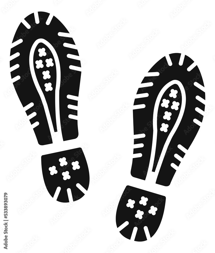 Sneaker foot print. Sole protector black silhouette Sneaker foot print. Sole protector black silhouette