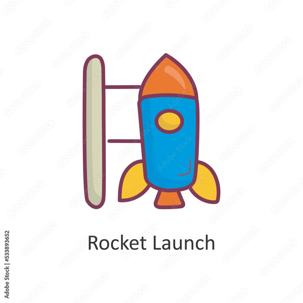 Rocket Launch Vector Filled outline Icon Design illustration. Space Symbol on White background EPS 10 File Rocket Launch Vector Filled outline Icon Design illustration. Space Symbol on White background EPS 10 File