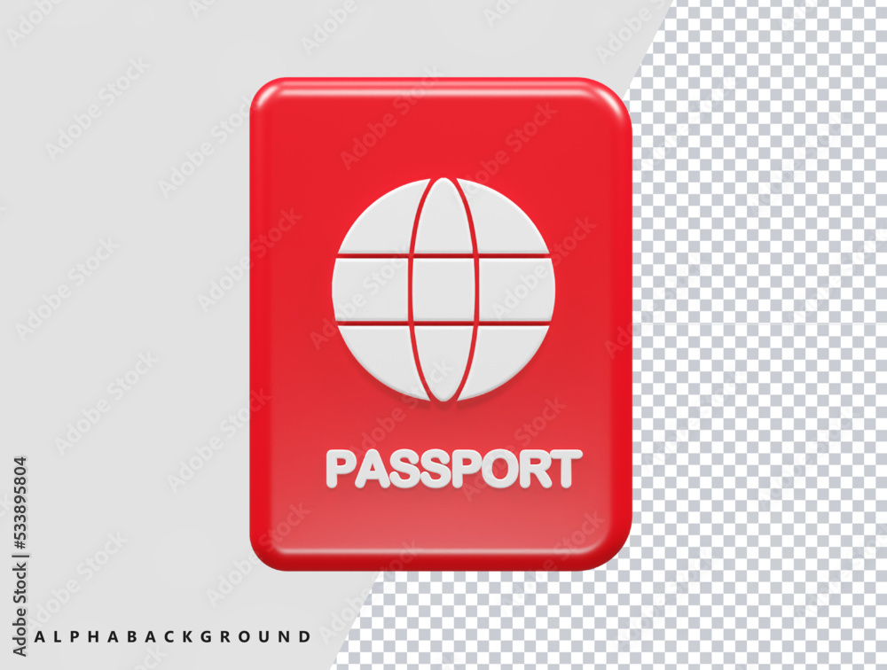 Passport icon 3d illustration Passport icon 3d illustration