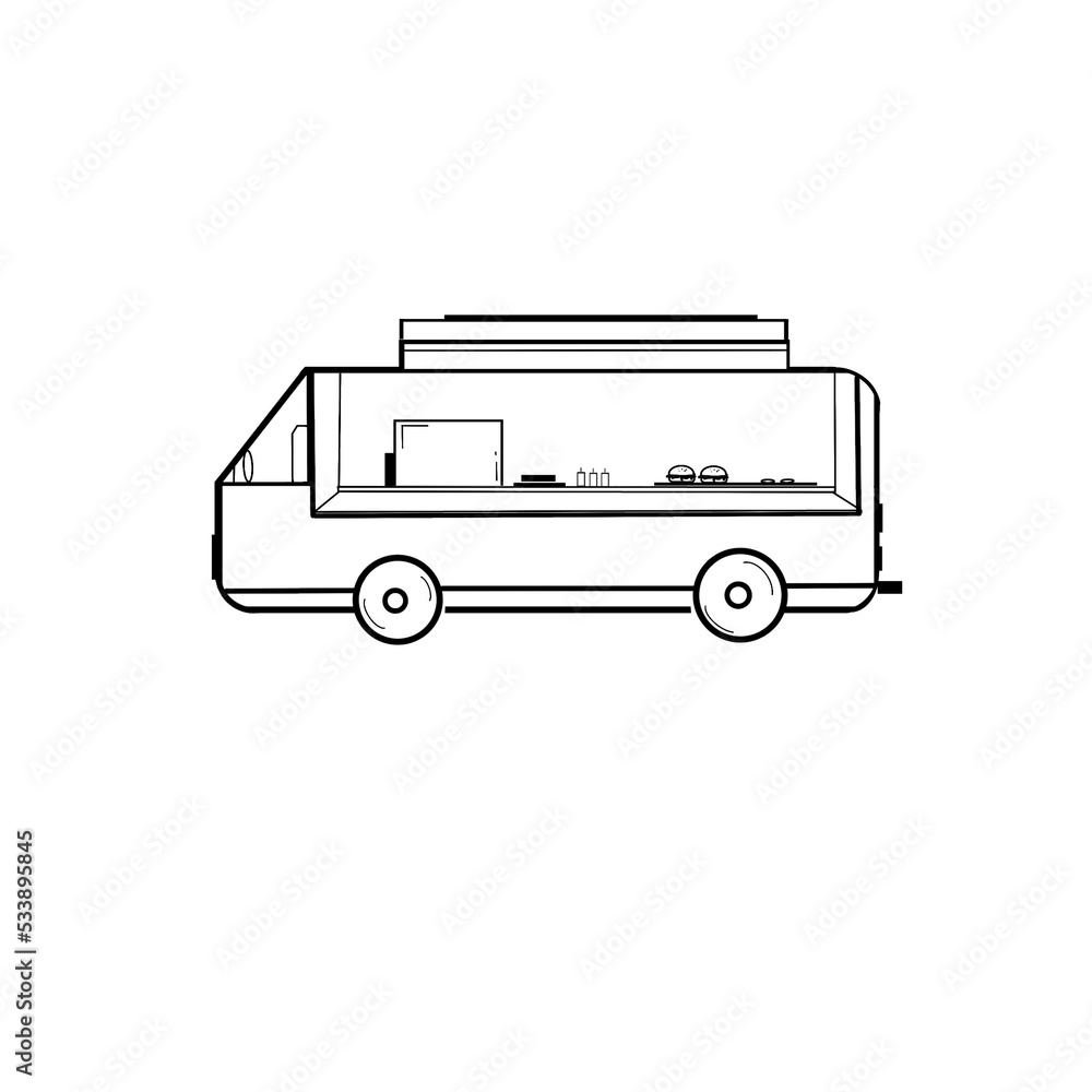 burger truck street food illustration burger truck street food illustration