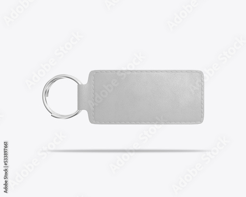 Leather Keychain Mockup. 3D Render photo