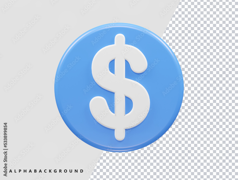 Obraz premium Dollar icon 3d illustration