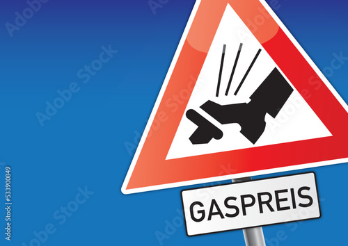 Achtung Gaspreis - Gasdeckel Vektor Illustration