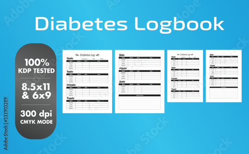 This is a Diabetes Logbook with the 2 most popular sizes 8.5x11 and 6x9. Fully ready to print.