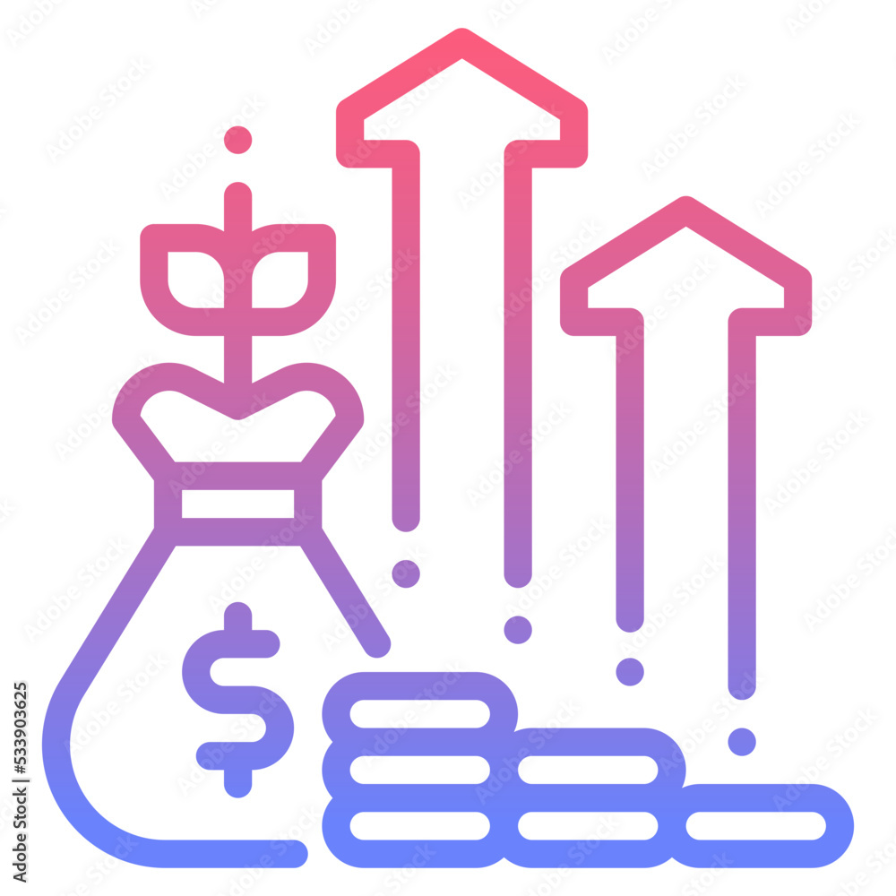 dividend line gradient icon dividend line gradient icon