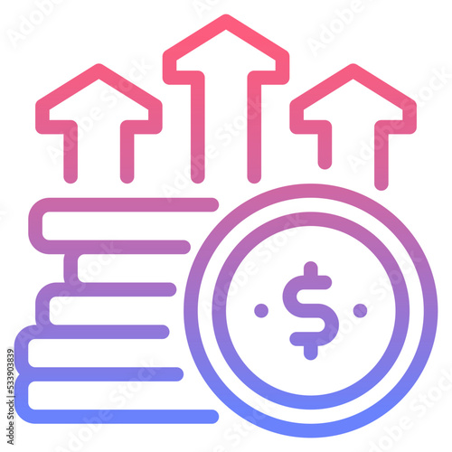 saving line gradient icon