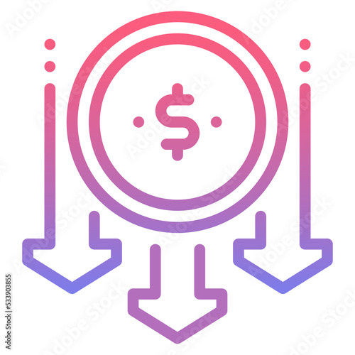 Underweight line gradient icon