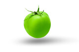 Green tomatoes on white background. High quality photo