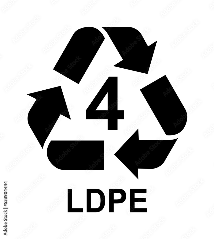Recycling Symbols For Plastic. Vector icon illustration (LDPE) Recycling Symbols For Plastic. Vector icon illustration (LDPE)