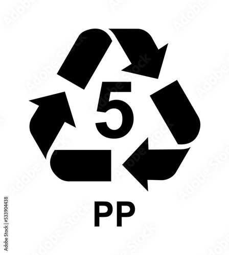 Recycling Symbols For Plastic. Vector icon illustration (PP)