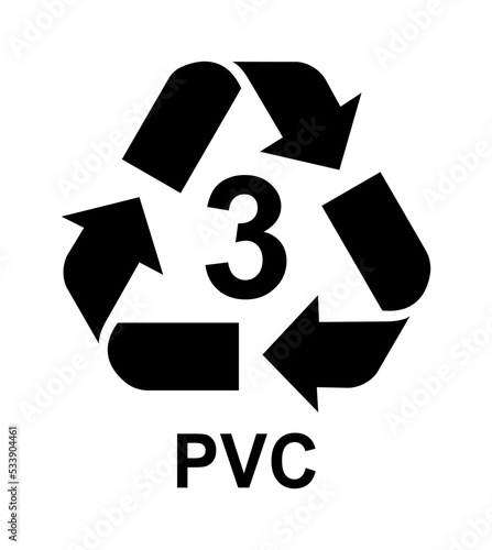 Recycling Symbols For Plastic. Vector icon illustration (PVC)