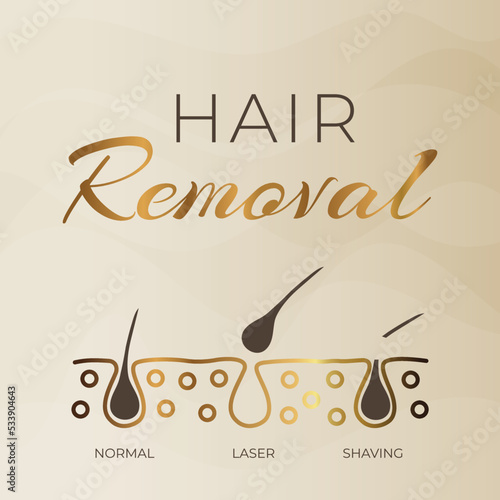 Hair Removal Gold Illustration Background
