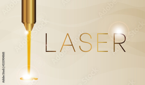 Gold Laser Beauty Salon Treatment Elegant Background Illustration