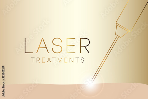 Laser Treatments Elegant Gold Background Banner Design