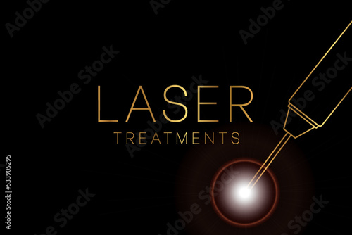 Laser Treatments Elegant Gold and Black Background Illustration