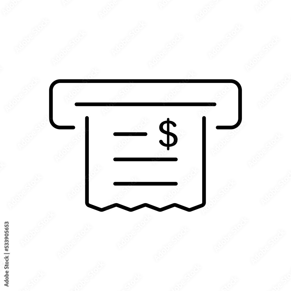 Payment for Purchase Financial Paper Invoice Total Price Line Icon. Receipt of Pay Money for Tax Outline Pictogram. Finance Document with Dollar Sign. Editable Stroke. Isolated Vector Illustration Payment for Purchase Financial Paper Invoice Total Price Line Icon. Receipt of Pay Money for Tax Outline Pictogram. Finance Document with Dollar Sign. Editable Stroke. Isolated Vector Illustration
