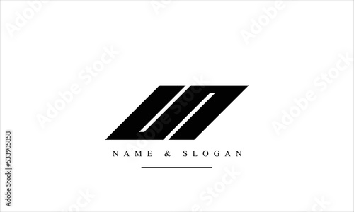 UN, NU, U, N abstract letters logo monogram