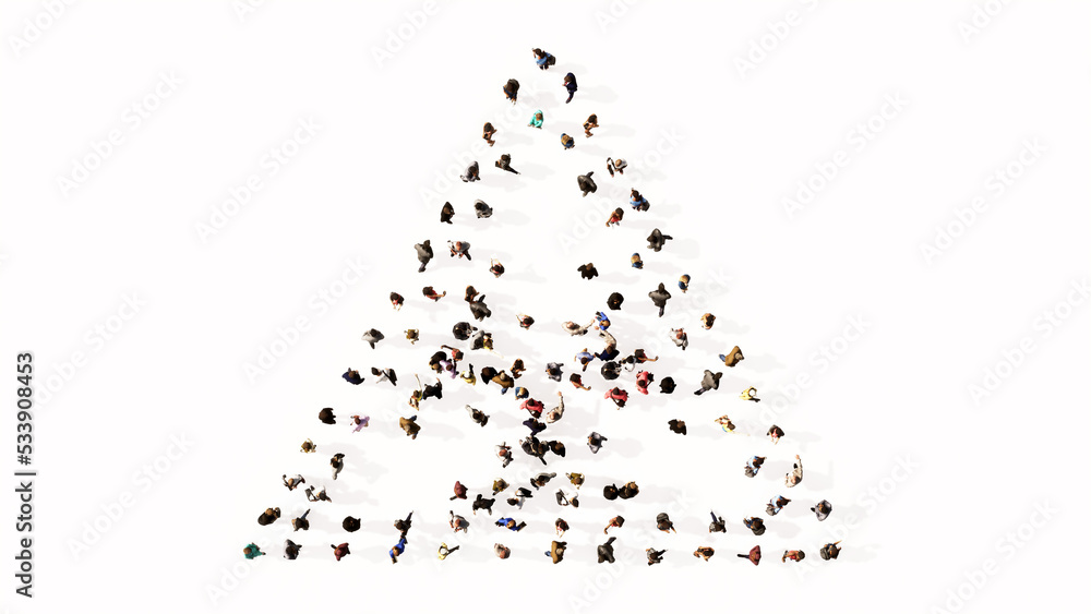 Concept conceptual large community of people forming toxic icon. 3d illustration metaphor for danger, warning, caution, biohazard and environment contamination Concept conceptual large community of people forming toxic icon. 3d illustration metaphor for danger, warning, caution, biohazard and environment contamination