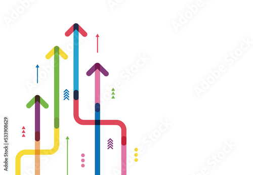Financial growth arrows with colorful. Vector illustration
