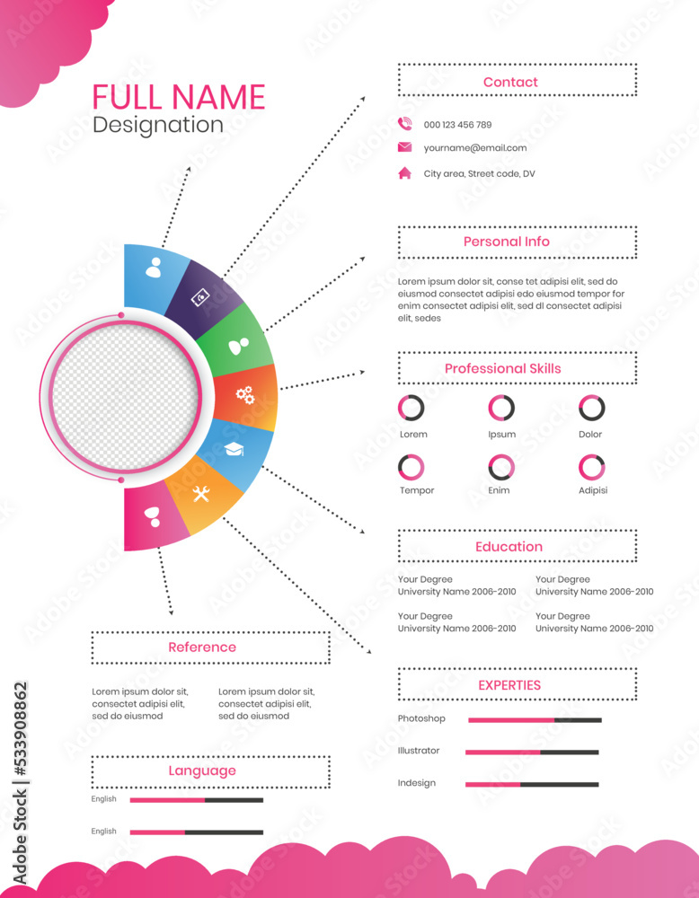 Fototapeta premium Elegant resume web design template 05