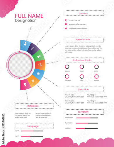 Elegant resume web design template 05