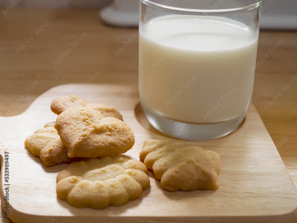butter cookies with milk ready for serve, crispy chip snack dairy freshness bakery photography for food sweet dessert background use butter cookies with milk ready for serve, crispy chip snack dairy freshness bakery photography for food sweet dessert background use