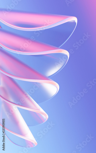 Abstract curves and geometric figure, multilevel curves, 3d rendering.