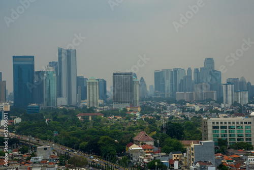 View Jakarta city during cloudy