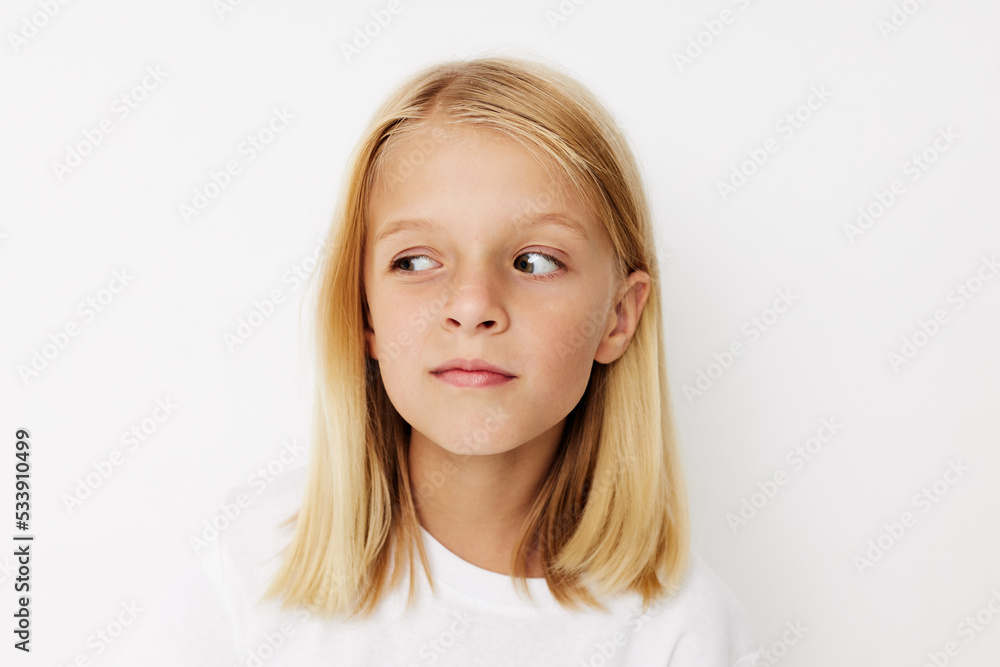 Portrait of a smiling little cutie with blond hair kids lifestyle concept Portrait of a smiling little cutie with blond hair kids lifestyle concept
