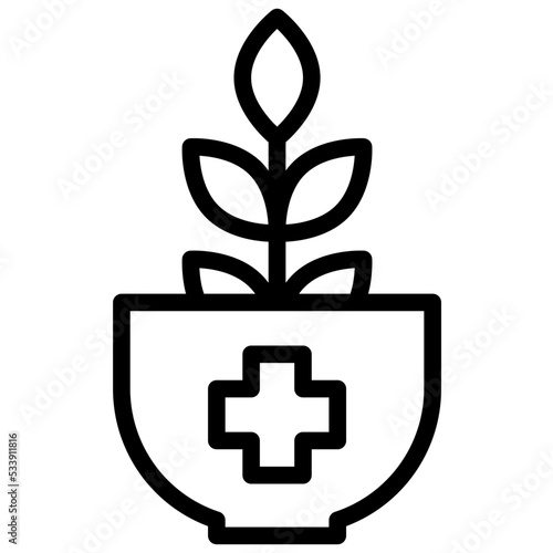 herbal modern line style icon