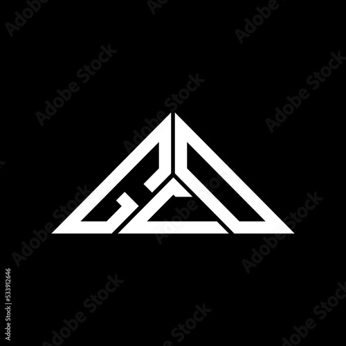 GCD letter logo creative design with vector graphic, GCD simple and modern logo in triangle shape. photo