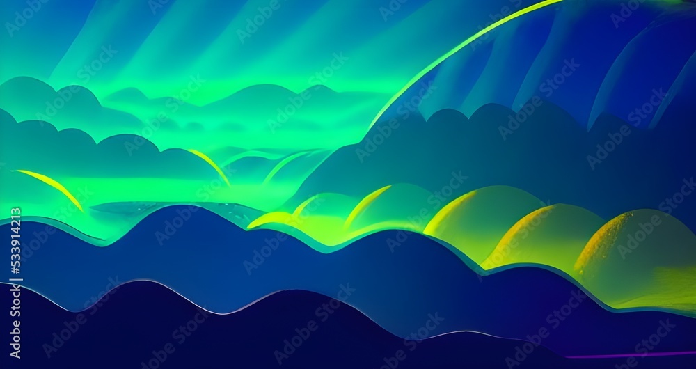 Colorful wavy gradient shape abstract background 