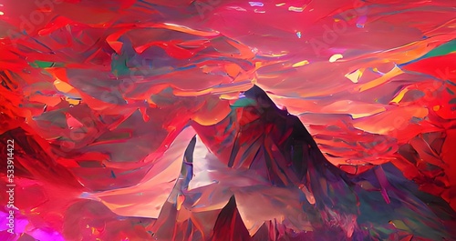 Colorful wavy gradient shape abstract background 