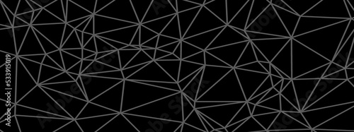 Background polygonal shape, low poly triangle mosaic, black crystal background, vector design wallpaper