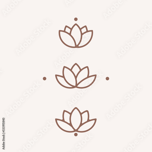 Lotus flower logo. Stylized emblem of flower bud.