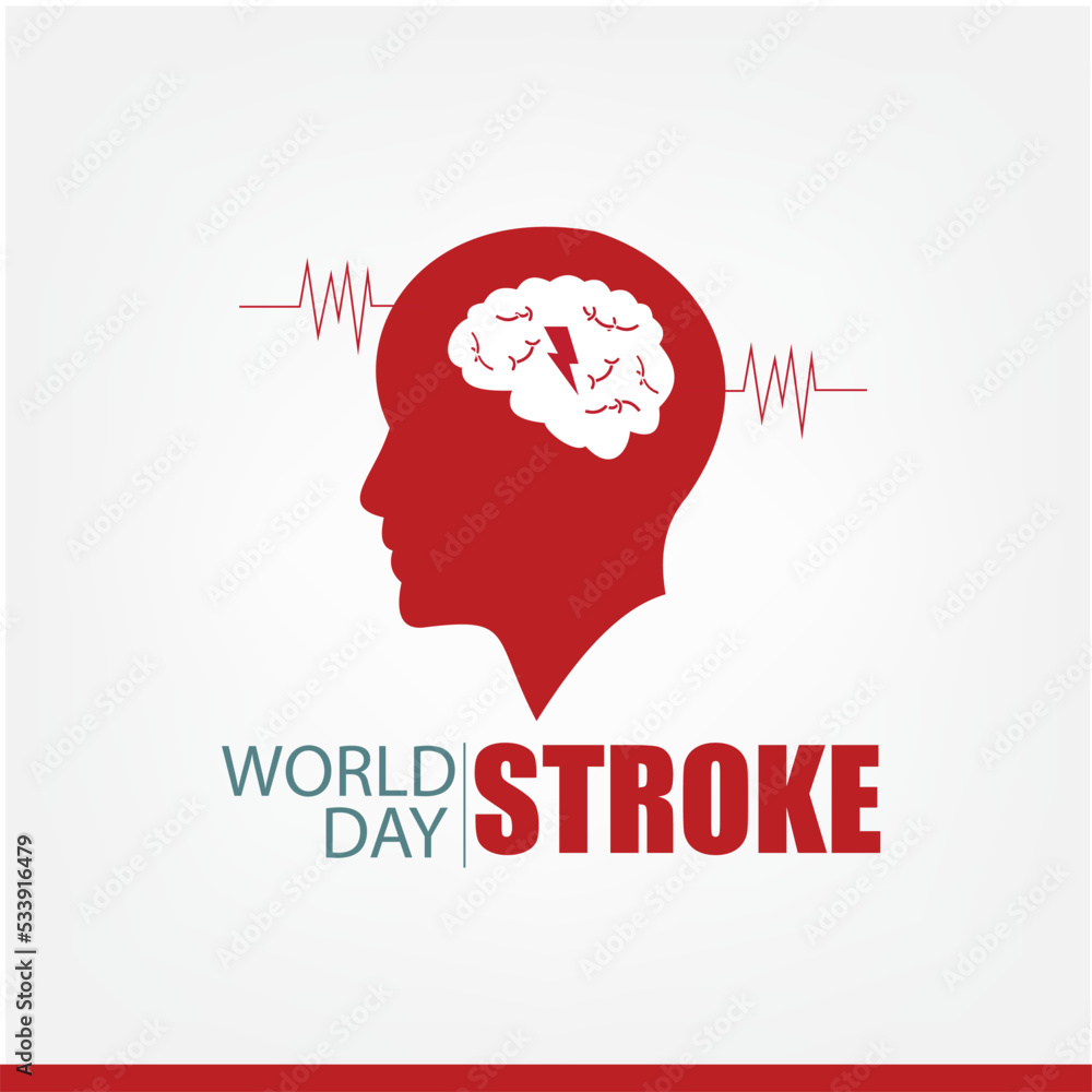 Vector Illustration of World Stroke Day. Human brain concept. Simple and elegant design.