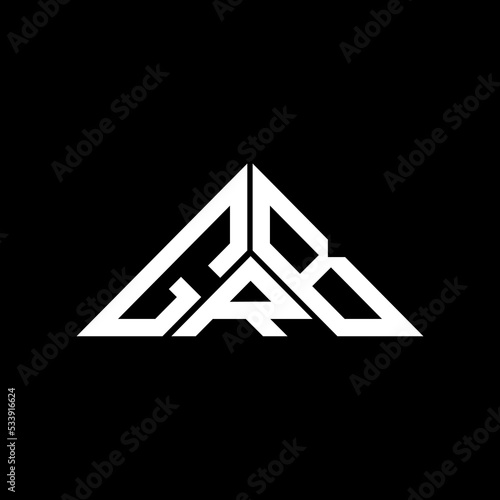 GRB letter logo creative design with vector graphic, GRB simple and modern logo in triangle shape.