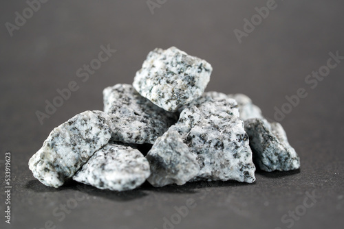 Granite is rich in quartz, mica and feldspar coarsely crystalline plutonic rock